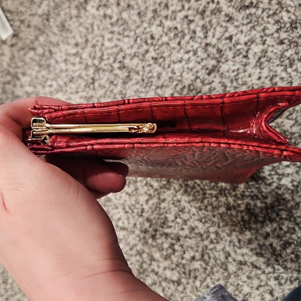 Isaac Mizrahi Red Crocodile-Embossed Clutch - Picture 5 of 12